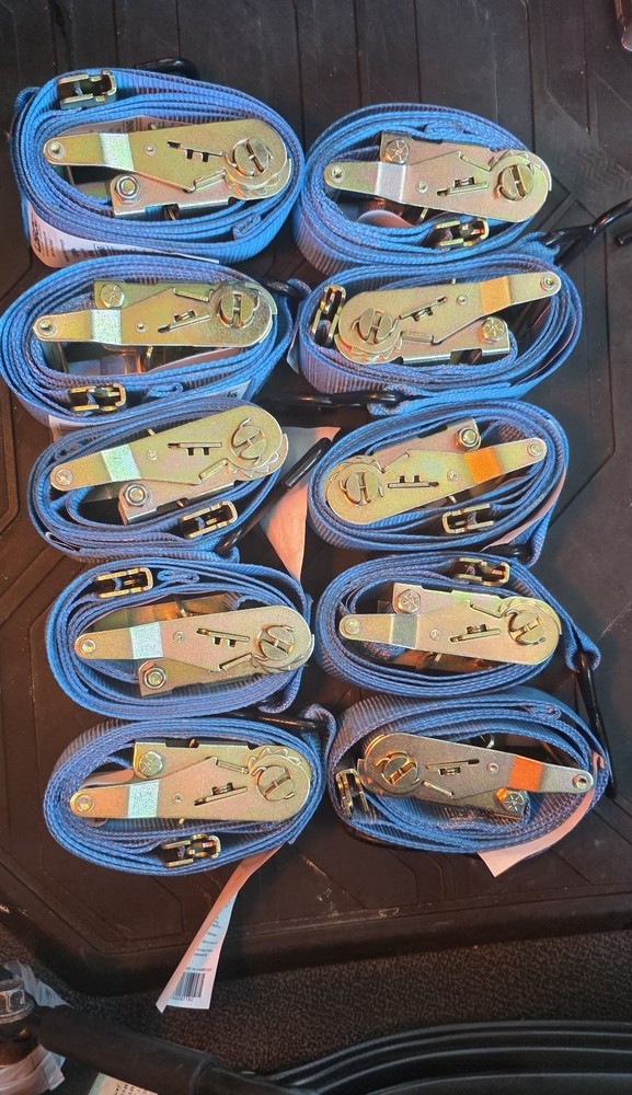 7' Ratchet Tie-down Straps E Track with A S Hook 10 Pack