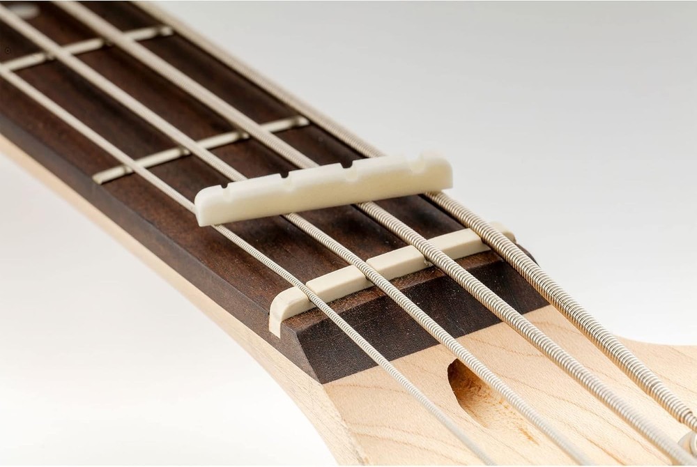 Basic 38mm Flat Bottom Bone Slotted Bass Nut for 4 String Bass Guitar, 38 * 3...