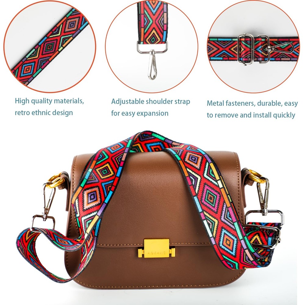 2 PCS Purse Strap, 1.5" Wide Shoulder Strap Adjustable Replacement, Repla