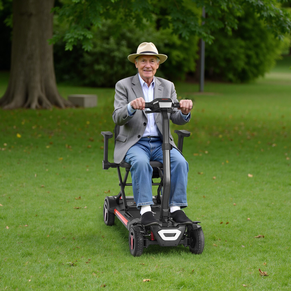 4-Wheel Electric Mobility Scooter Auto Folding Scooter with Remote Control