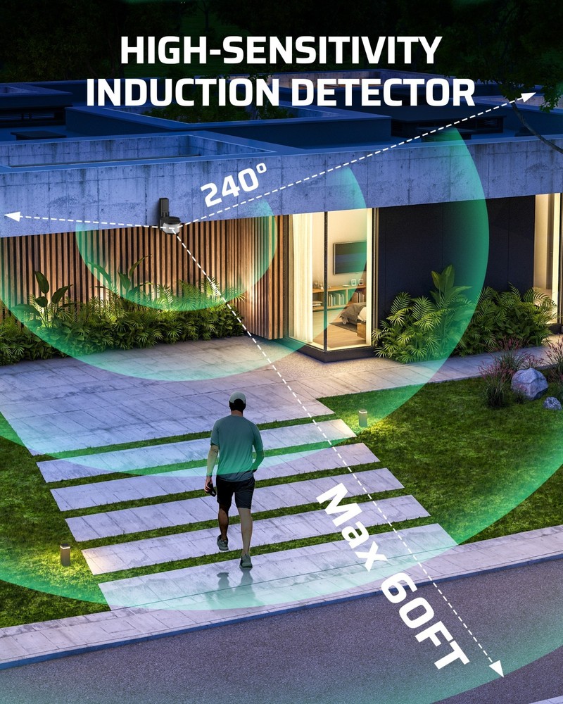 DEWENWILS Motion Sensor Plug Outdoor 50FT Detection 4 Modes Weatherproof
