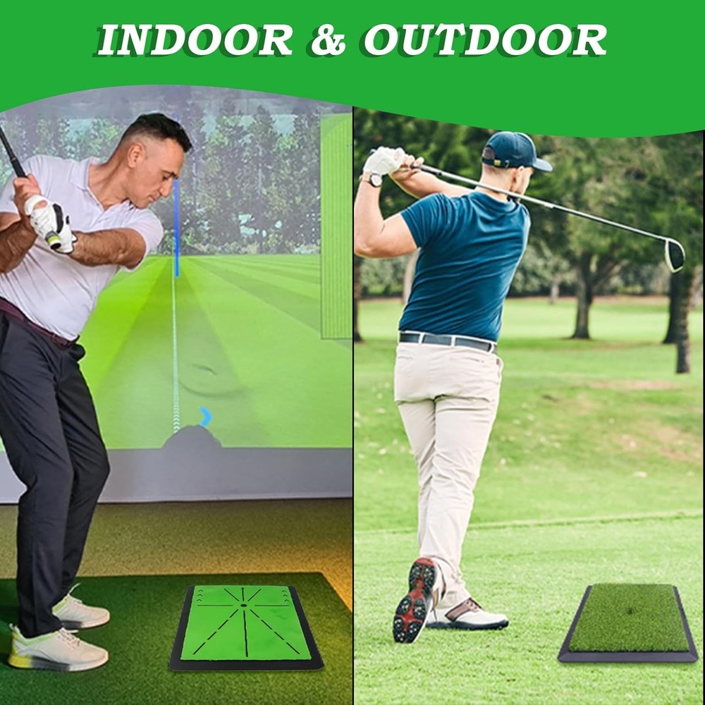 3 Pack Replaceable Golf Hitting Mats, Golf Practice Swing Mat with Non-Slip Heav