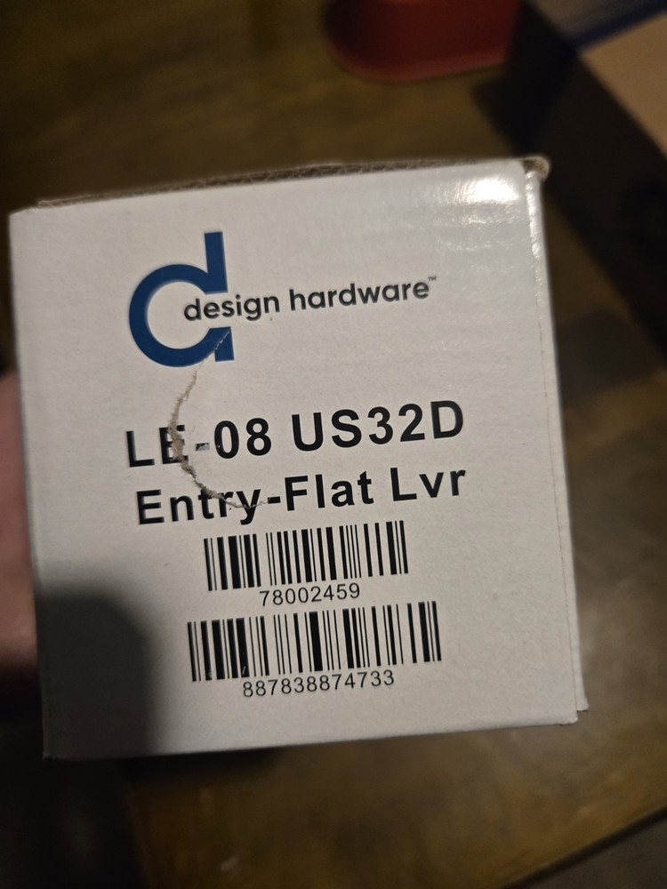 Design Hardware Lever Escutchron Trim LE-08 US32D Entry-flat Lvr