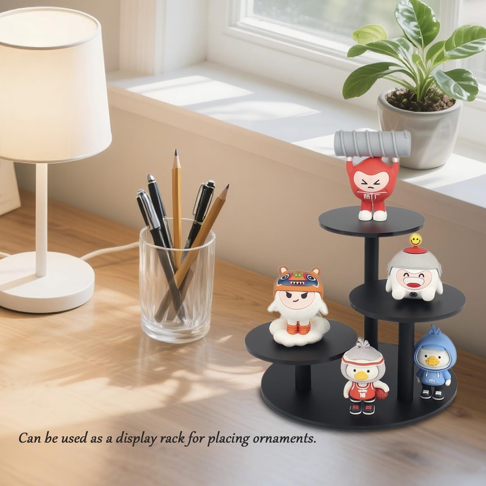 Frosted Acrylic Table Display Stand for Figure Small Display Risers Black for...