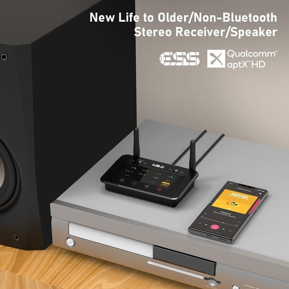 1Mii B03Pro Bluetooth 5.3 Transmitter Receiver aptX HD Low Latency