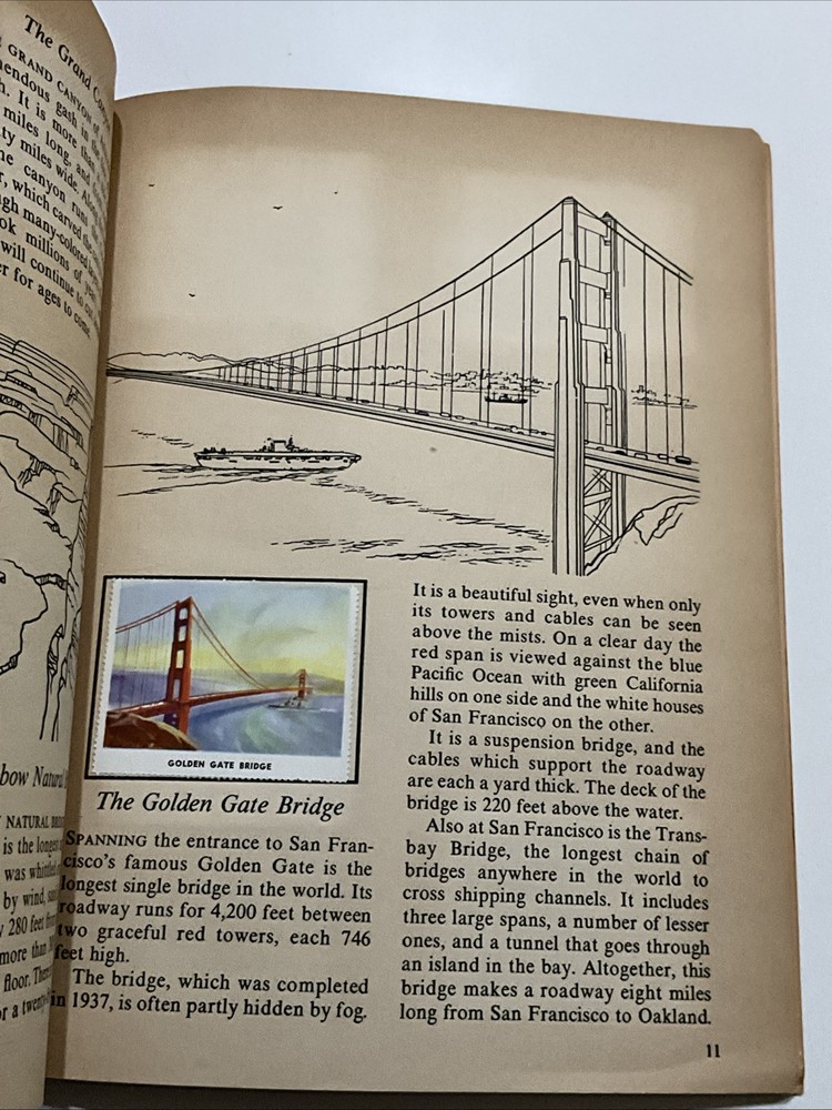 1953 The Golden Play Book of Wonders of The World Stamps Vintage With Stamps