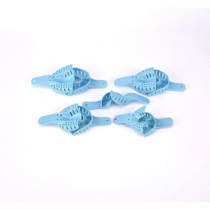 10 Pc/Set Dental Disposable Plastic Impression Trays Blue Plastic Denture