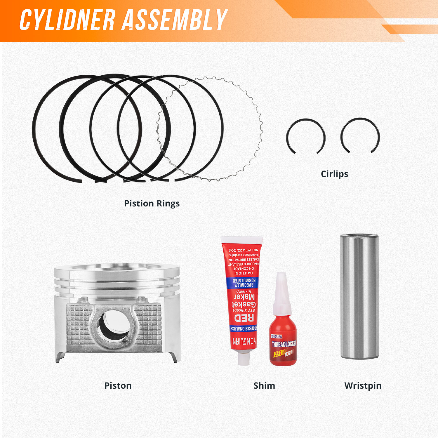 Cylinder Piston Ring Rebuild Kit For Polaris Ranger XP 700 4X4 2005 2006-2008