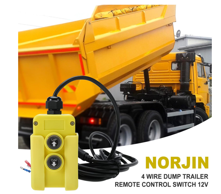 4 Wire Dump Trailer Remote Control Switch for Hydraulic Pump, 12V DC Double Acti