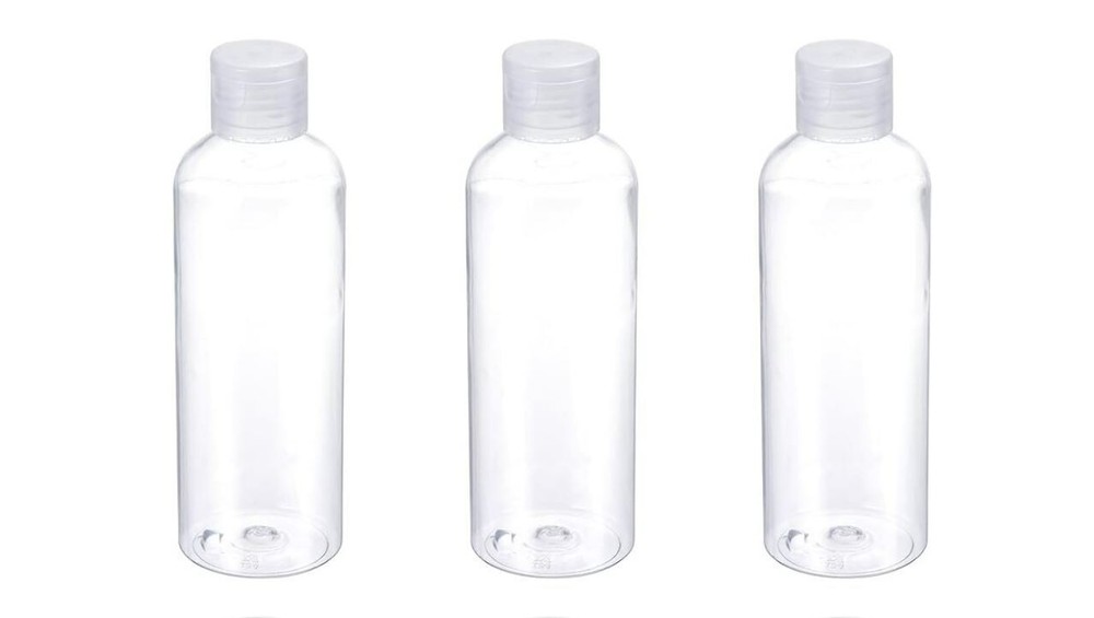 Refillable Plastic Squeeze Bottles with Flip Caps | Clear | 3 Pack