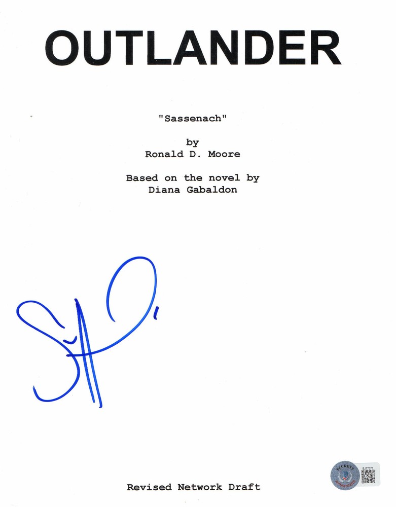 SAM HEUGHAN SIGNED AUTOGRAPH OUTLANDER FULL SCRIPT BECKETT BAS