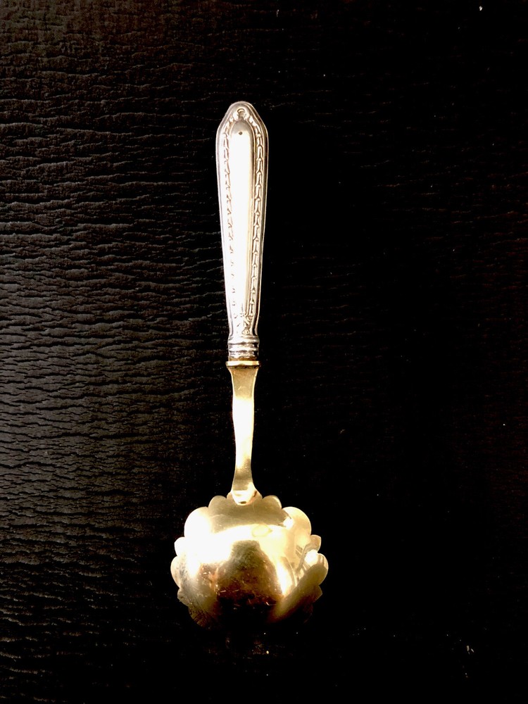 Antique Continental 800 Silver Handle Small Serving Desert Spoon