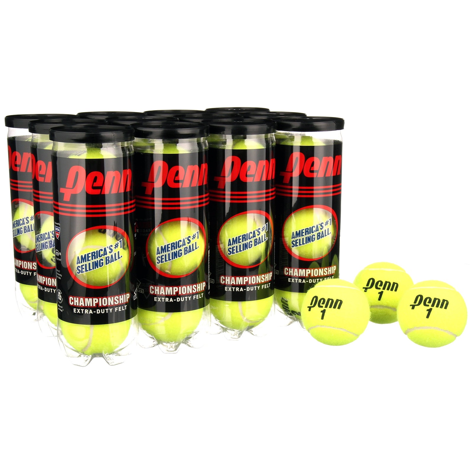 Penn Championship Extra Duty Tennis Balls (12 Cans, 36 Balls)