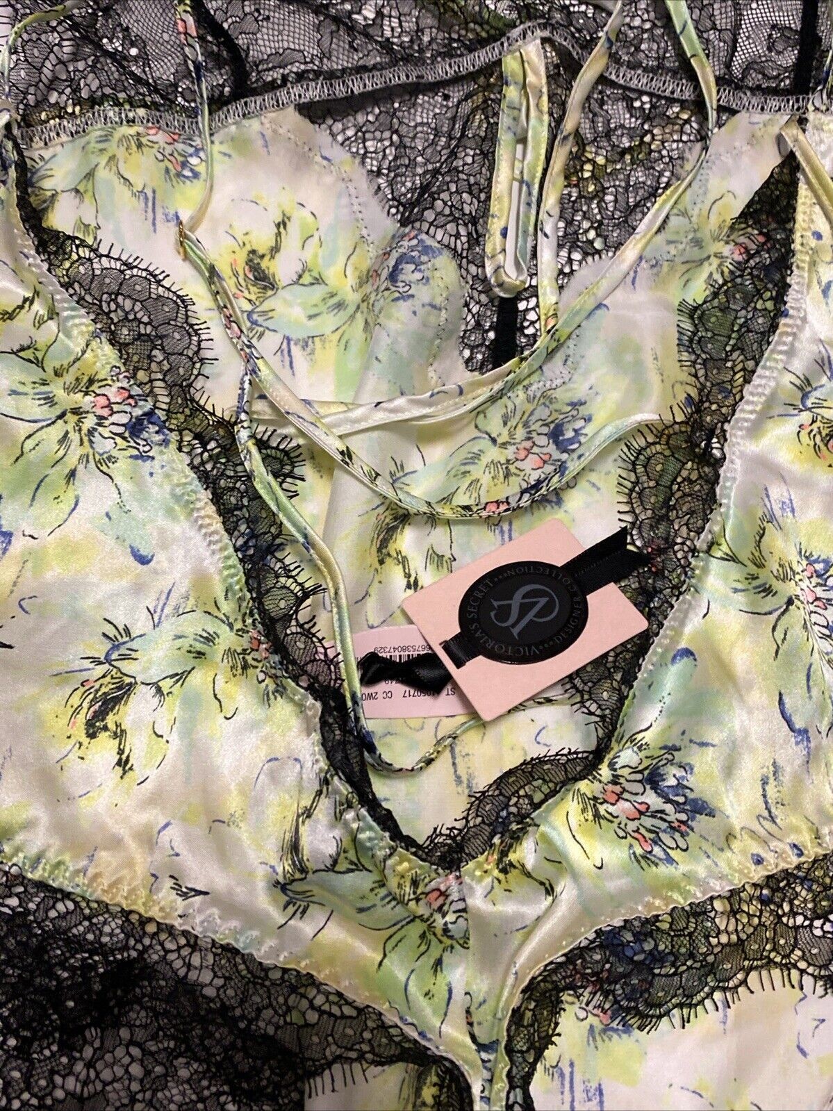 Victoria Secret Designer Collection Teddy Silk Satin Lace Small