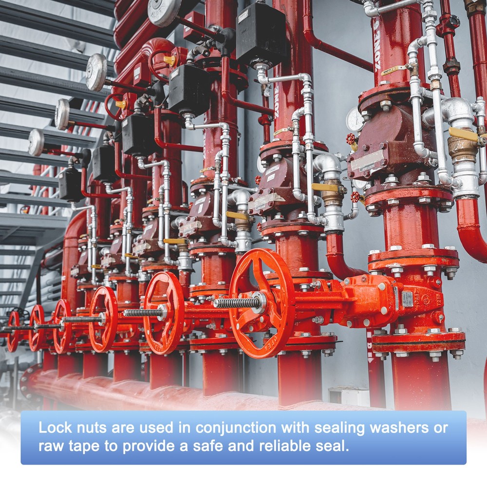 2-Pack Cast Pipe Fitting Hex Locknut, NPT1/2 Female Thread Hex Locking Nut