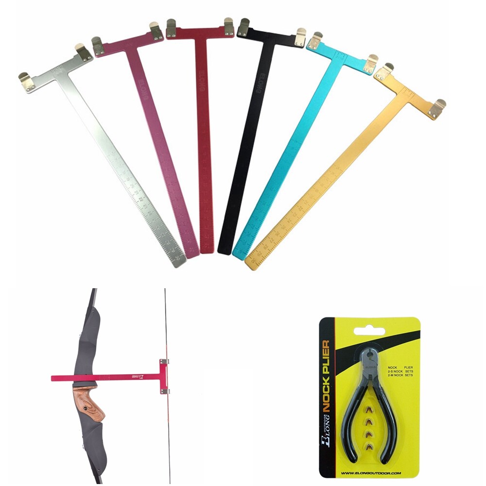 Nocking Buckle Pliers+Bow Square Archery Ruler T Shape Set Compound Recurve Bows