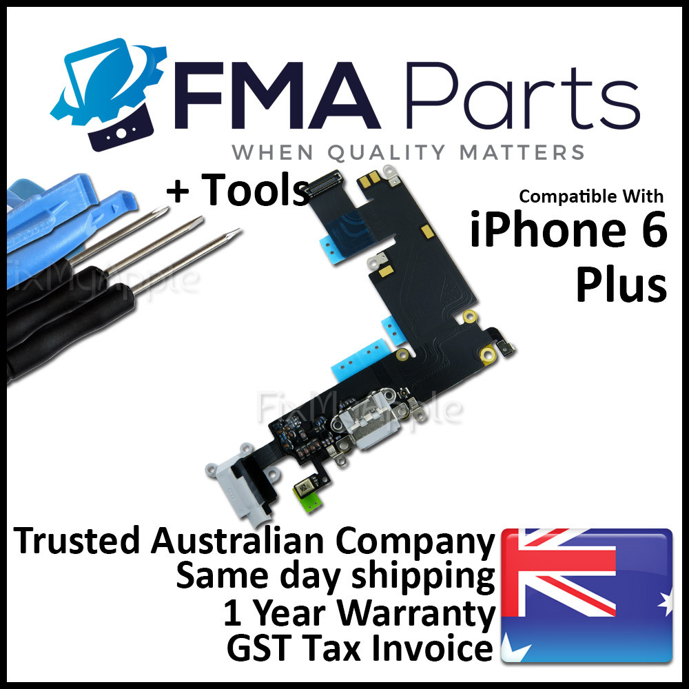 iPhone 6 PLUS OEM Dock Connector Port Microphone Black Flex Cable Replacement