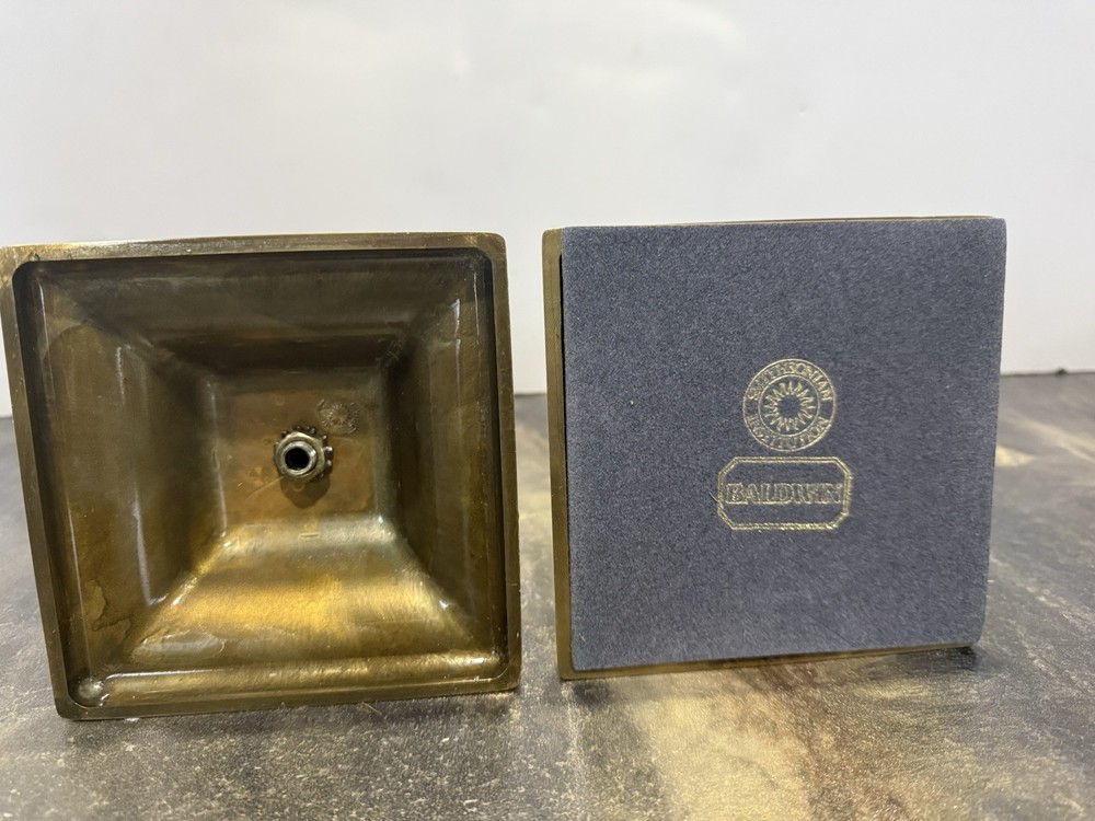 Baldwin Victoria Solid Brass Candlesticks 7.5” Pair w/ Boxes Vintage