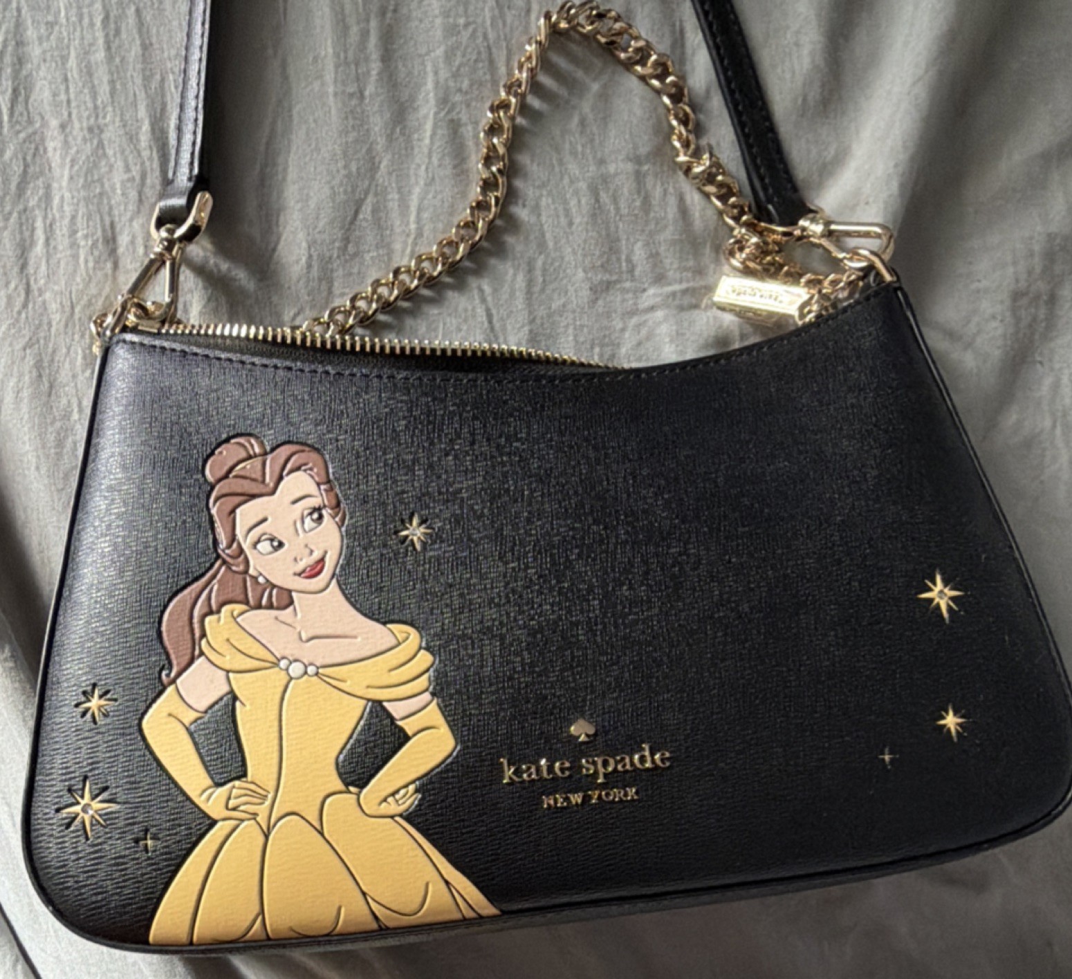 Kate Spade x Disney Beauty and the Beast Black Shoulder Bag Medium