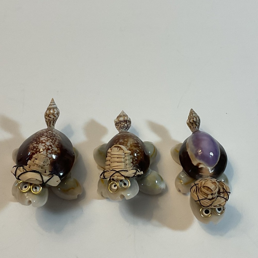 3 Turtle Figurine Figures Knick Knacks Miniature Statue Decor Shells