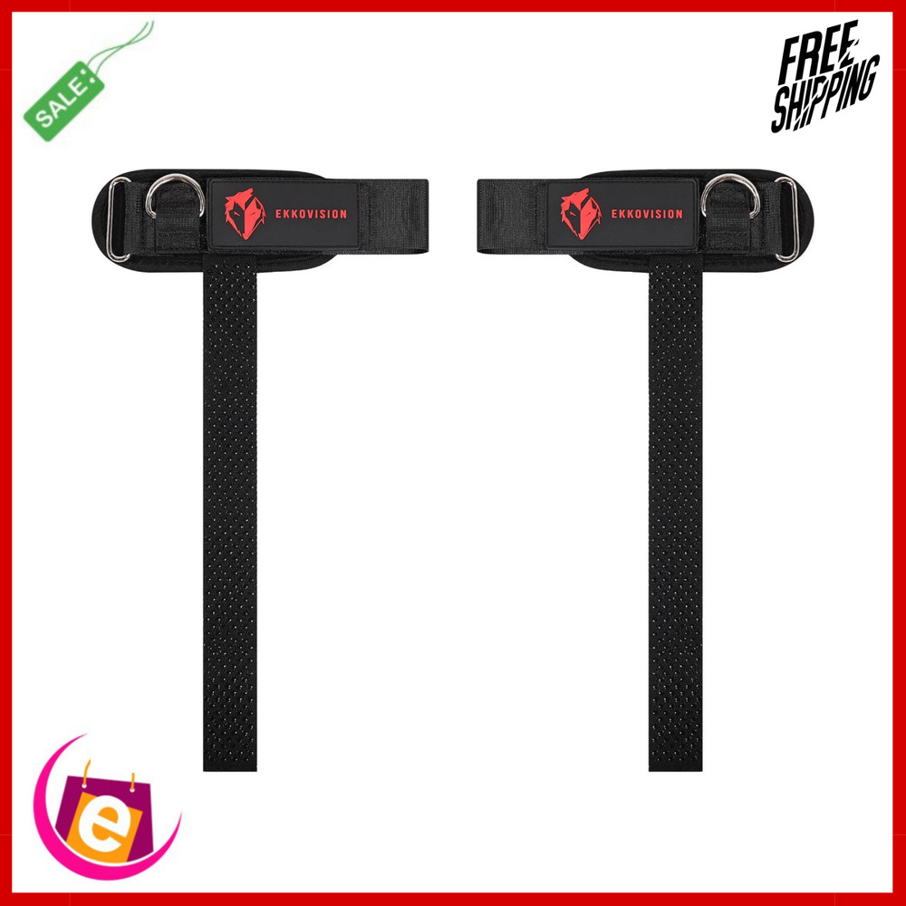 Heavy Duty Weight Lifting Straps with Cuffed D Ring Enhanced Grip