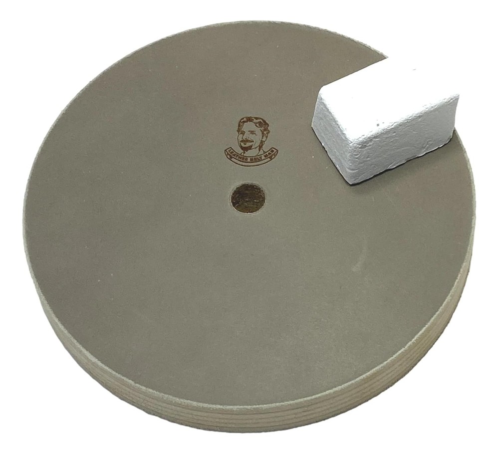 6" (3/4" Width) Leather Honing/Stropping Wheel - Fits 1/2" Arbor - Buffing...