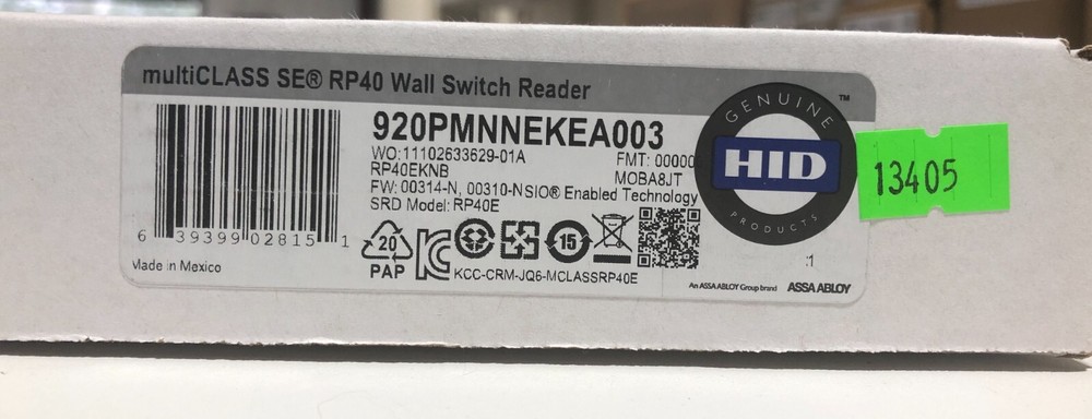 HID 920PMNNEKEA003 MULTICLASS SE RP40 READER - New