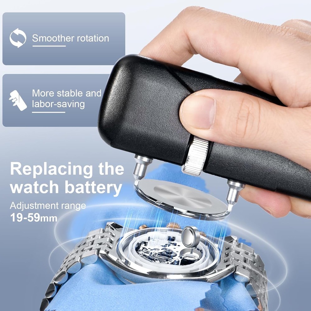 JOREST Watch Battery Replacement Tool Kit, Back Removal, Adjustable...