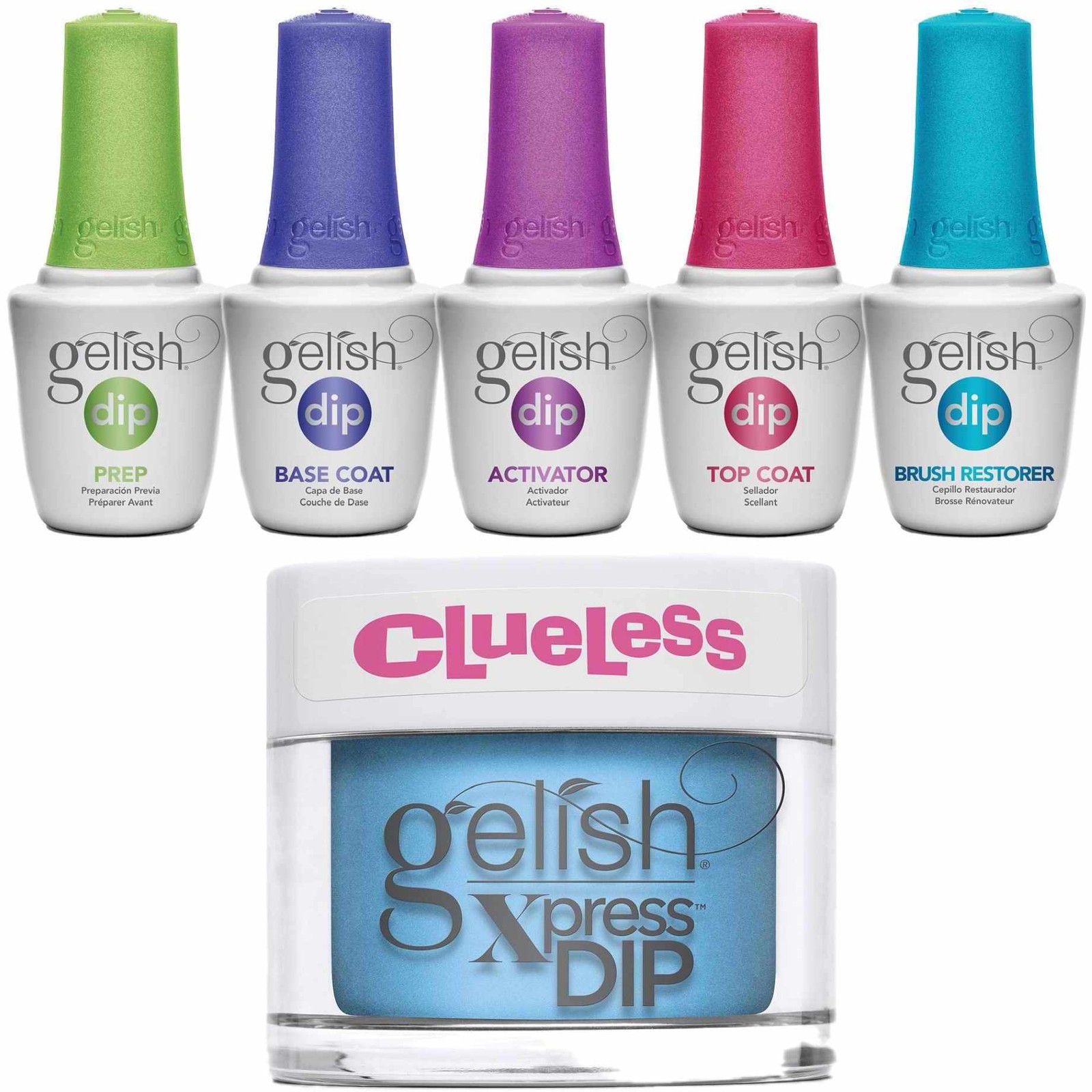 Gelish Dip Bundle, Includes Basix Kit and Sky Blue Creme Dip Powder
