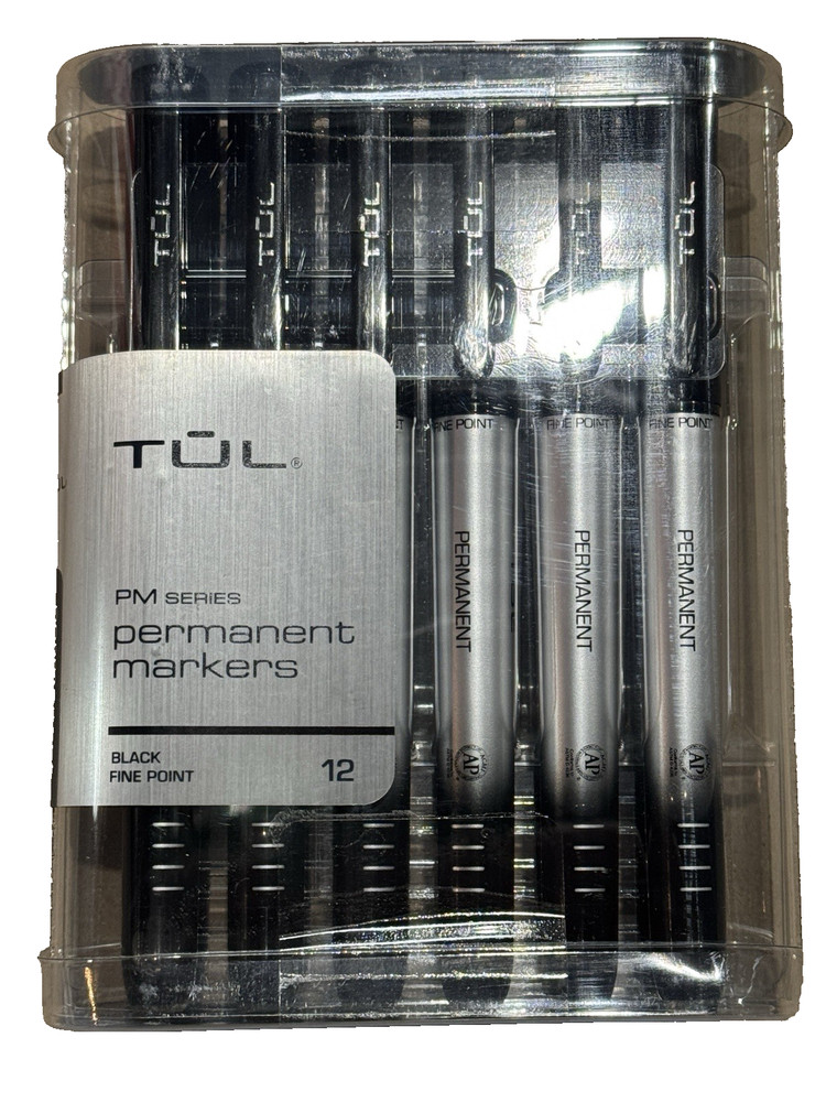 TUL PERMANENT MARKERS Black Fine Point 12-ct