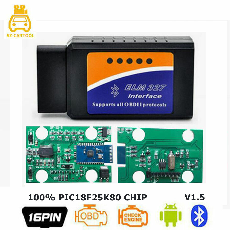 ELM327 OBDII v1.5 Bluetooth PIC18F25K80 bluetooth adapter Car Code Reade Scanner