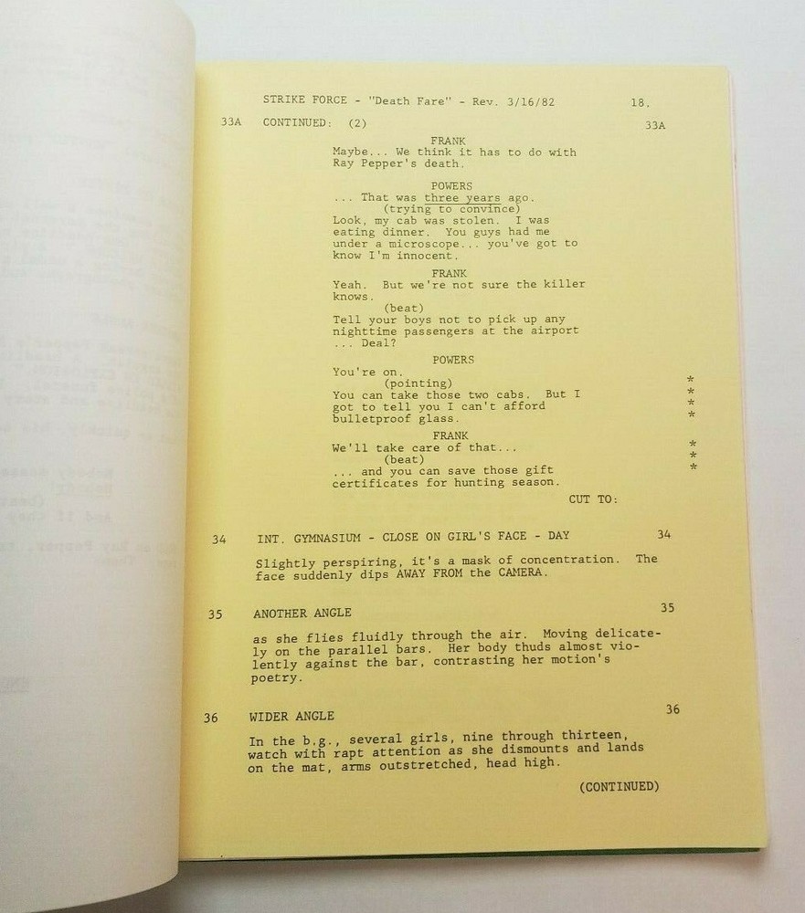 STRIKE FORCE / Bill Stratton 1982 Unproduced TV Script Episode, Robert Stack