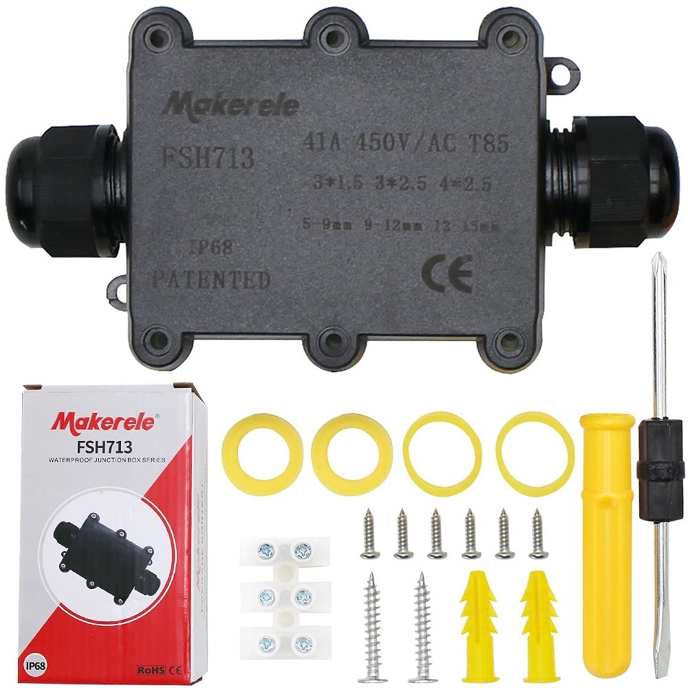 Underground Electrical Box Waterproof IP68 Junction Box,2 Way Plug Line M20 C...