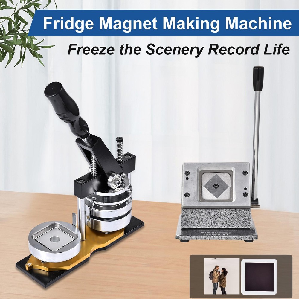 2X2" Square Fridge Magnet Maker Machine Photo Magnet Making KIT Button Maker
