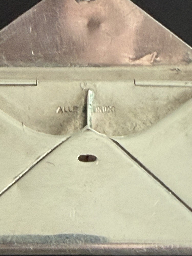 Edwardian Solid Silver Double Stamp Case Pendant Adie & Lovekin c1905 9g