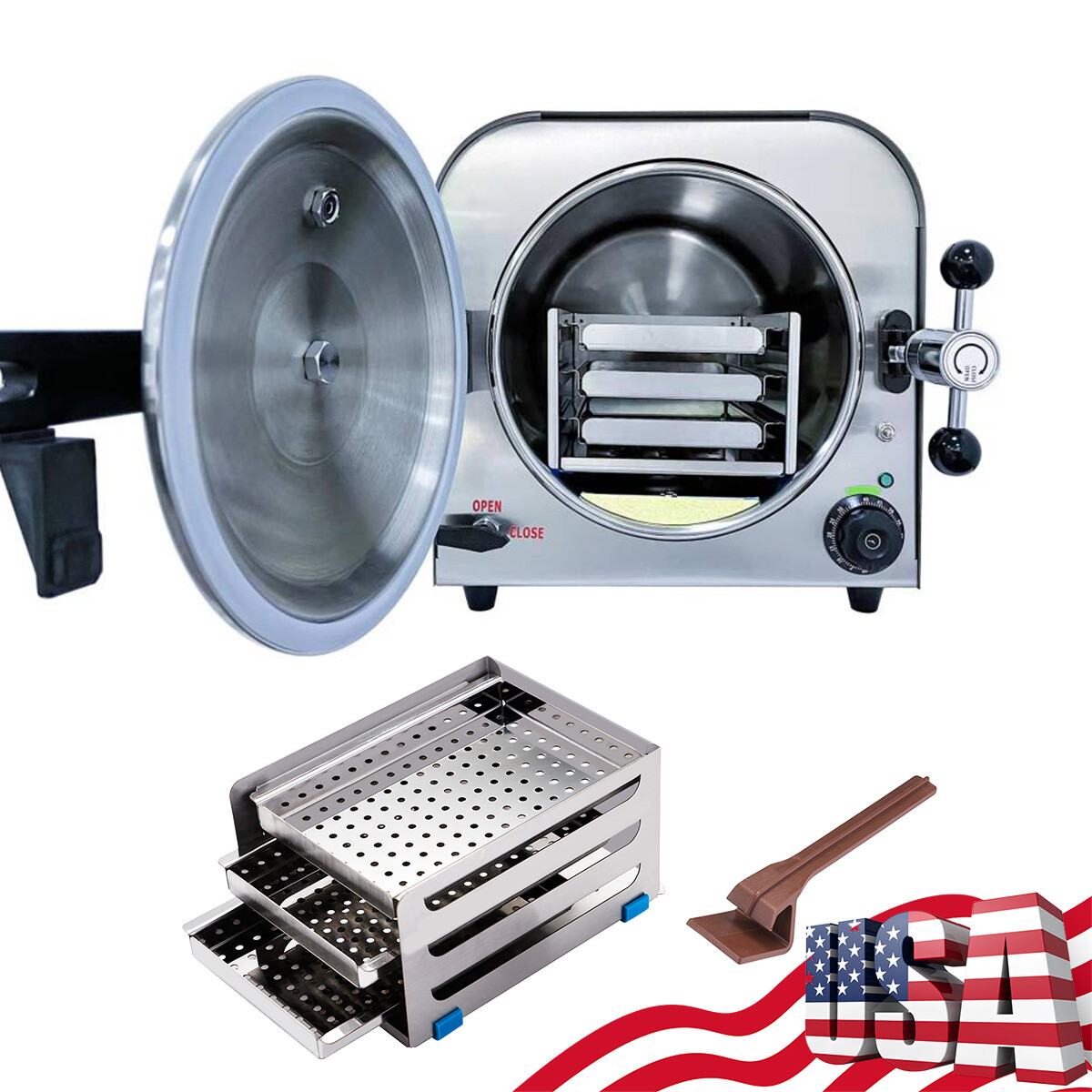 14L 18L Dental Autoclave Medical Steam Sterilizer Vacuum /22L Class B+Printer