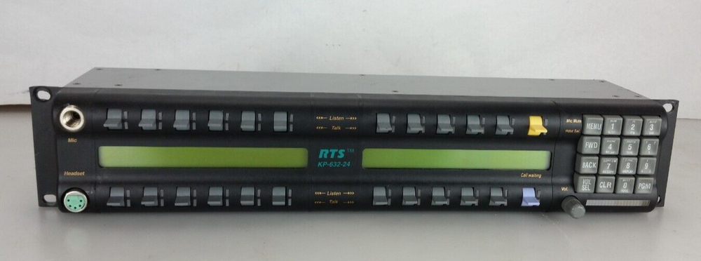 RTS Telex kp632-24 24 channel intercom talkback panel left screen NO backlight