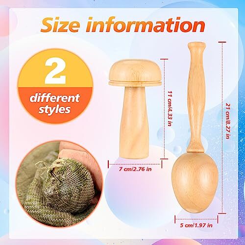 Sock Darning Kit Wood Darning Mushroom Darning Needle Thread for Adul