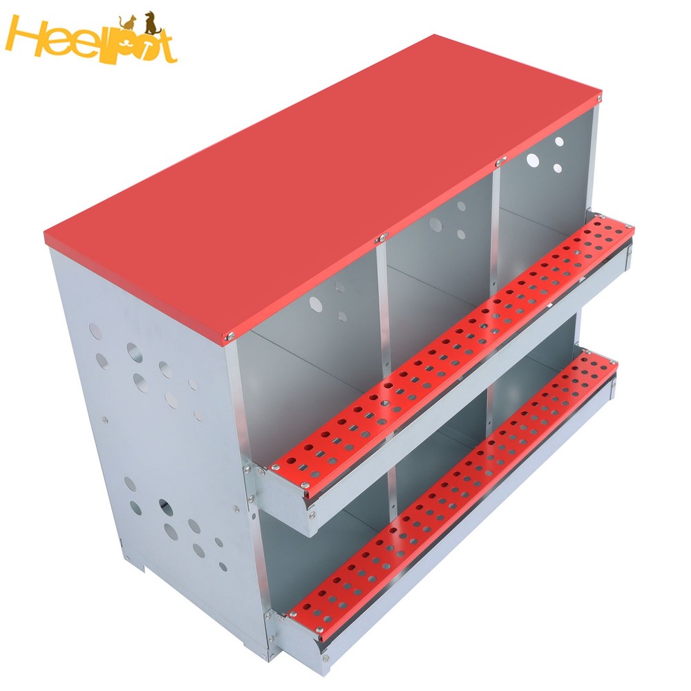Red 6 Compartments High Quality Materials Chickens Egg Laying Box Nesting Box