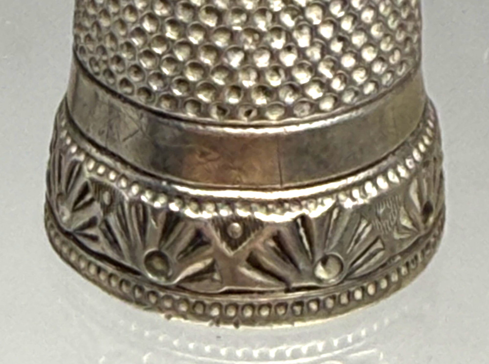 Antique Rare Sterling Silver Thimble #9 Initialed