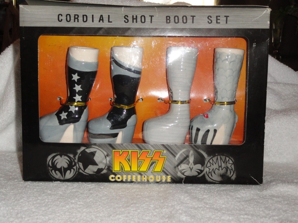 KISS COFFEEHOUSE CORDIAL SHOT BOOT Set Rare OOP