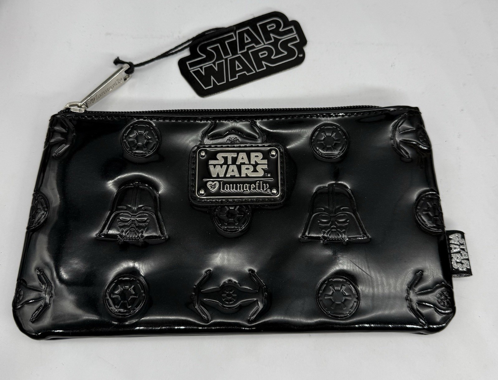 Loungefly Star Wars Black Zip Pouch Cosmetic Coin Bag Case Death Vader New!
