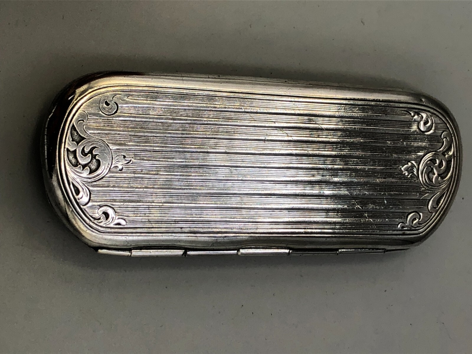 Antique Sterling Silver Eyeglass Case with liner, 4 3/8" x 1.75"