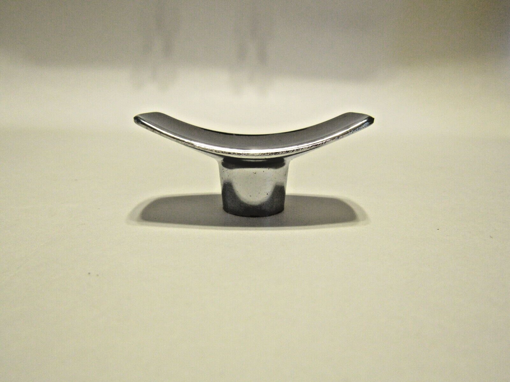 Vintage Nos Rectangular Chrome Drawer Knobs 1" x2" Concave Cabinet Door Pulls