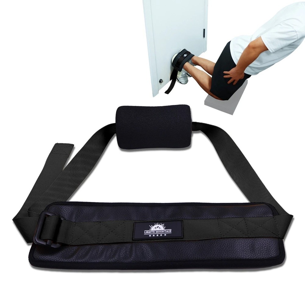 Nordic Hamstring Curl Strap with Large Door Anchor and Neoprene Pad