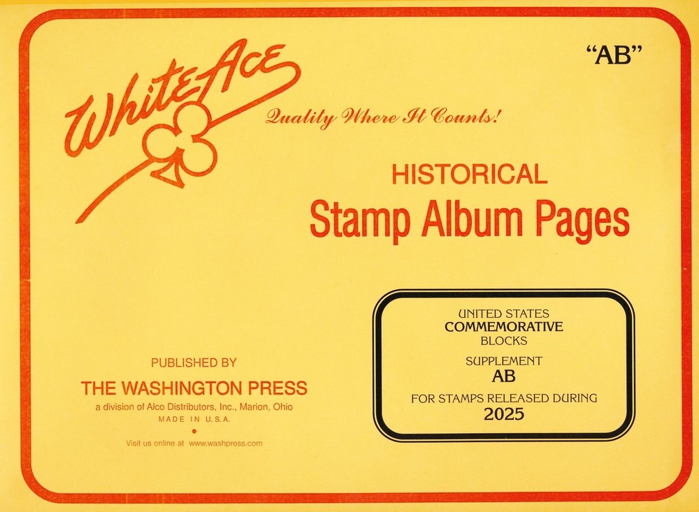 WHITE ACE 2025 UNITED STATES Commemorative Blocks Supplement Pages AB