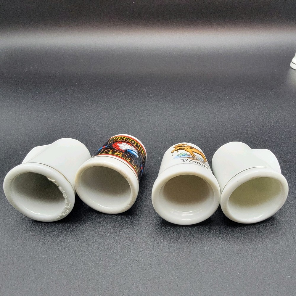 8 Collectible Ceramic Thimbles From Various Locations