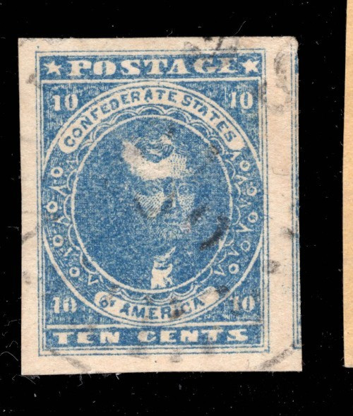 MOMEN: US STAMPS CSA #2 IMPERF USED XF LOT #97779*