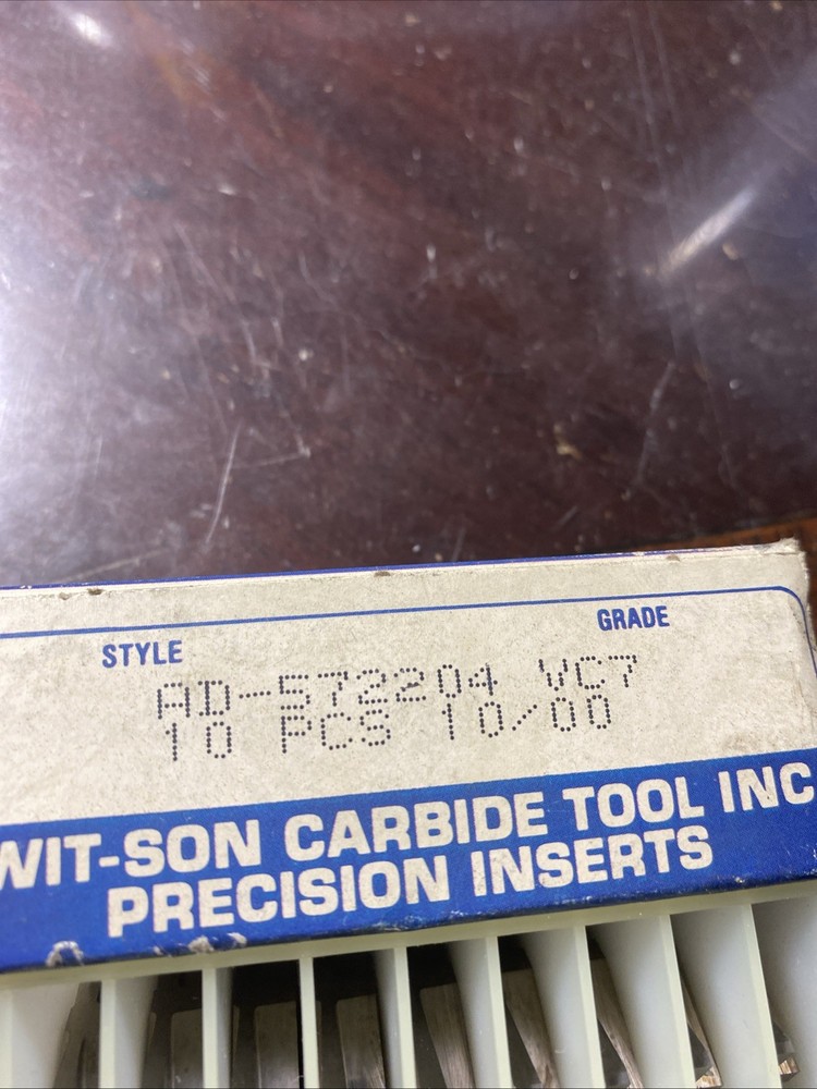 Qty.10 Wit-Son Carbide Inserts AD-572204 VC7 (E11)