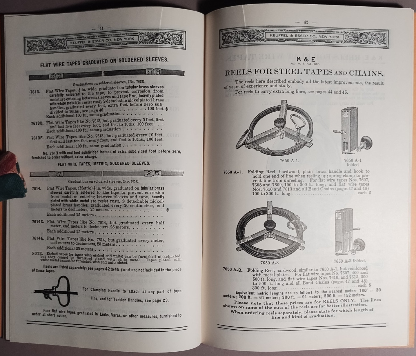 1926 Keuffel & Esser K&E Measuring Tape Folding Rule Catalog + Ink Blotter B6-26